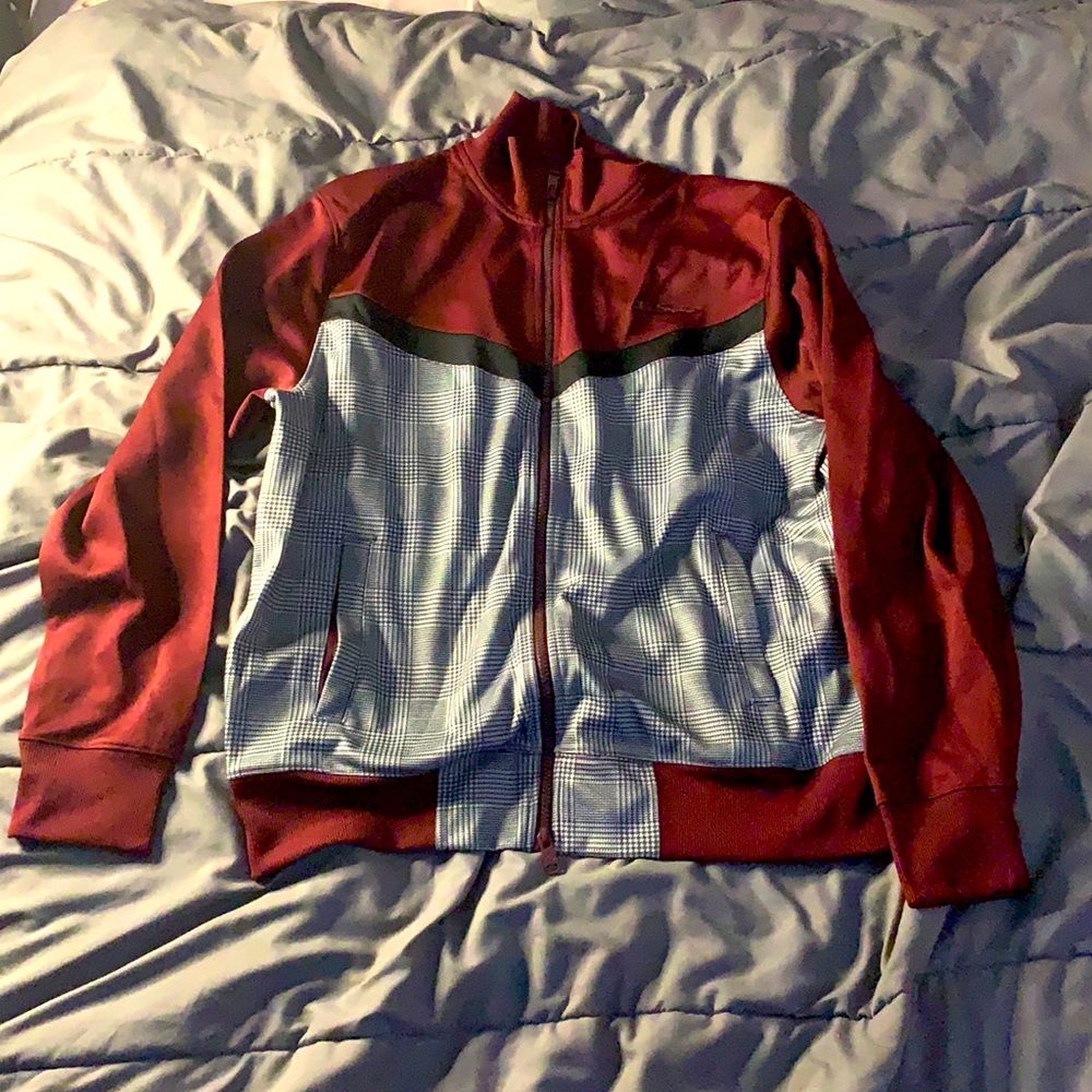Fancy Fleece Jacket (Maroon, Gray, and White)